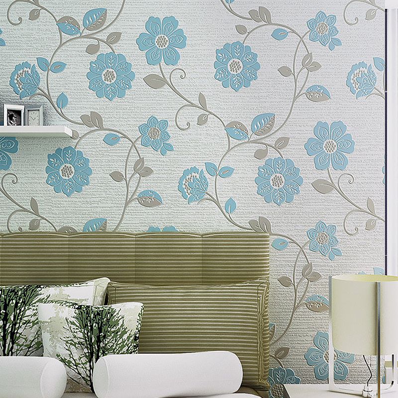 Non-Pasted Wallpaper with Blossoming Flower Design for Baby, 33 ft. x 20.5 in