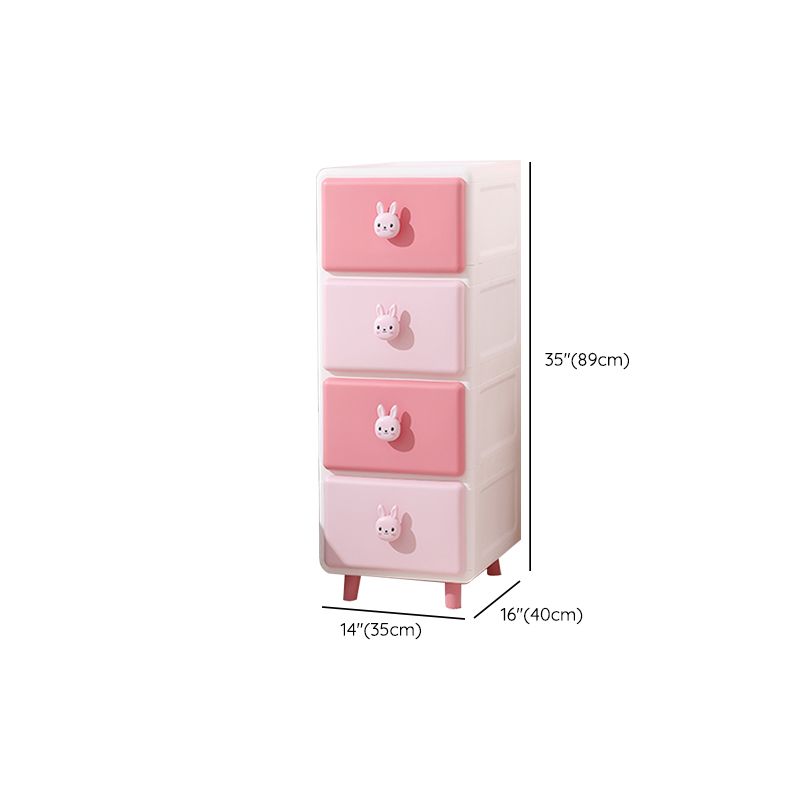 Vertical Kids Nightstand Scandinavian Plastic Nursery Dresser for Bedroom