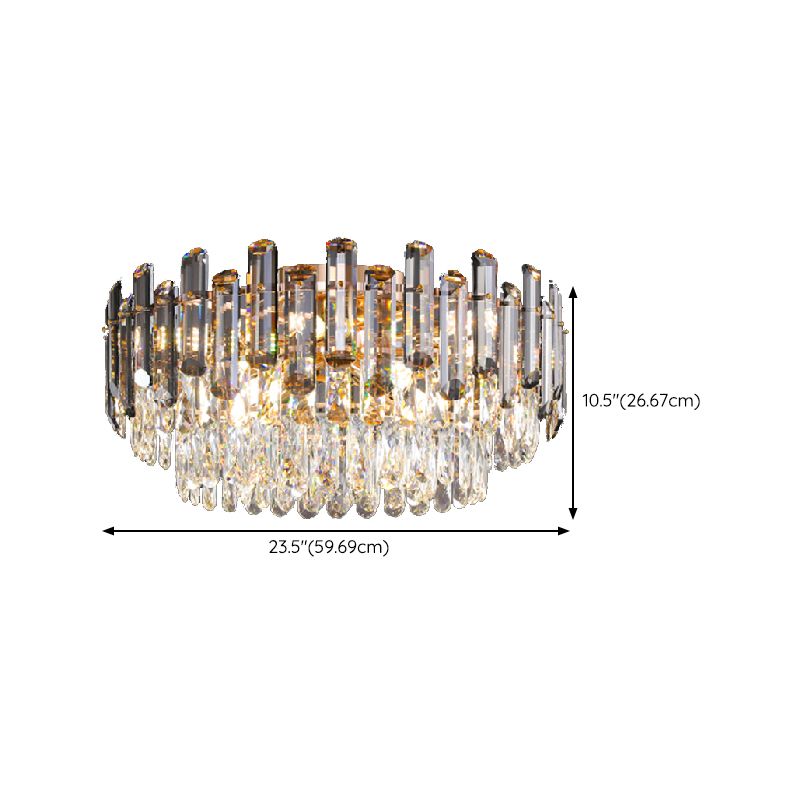 Modern Ceiling Lamp Household Crystal Flush Mount Light Fixture for Bedroom