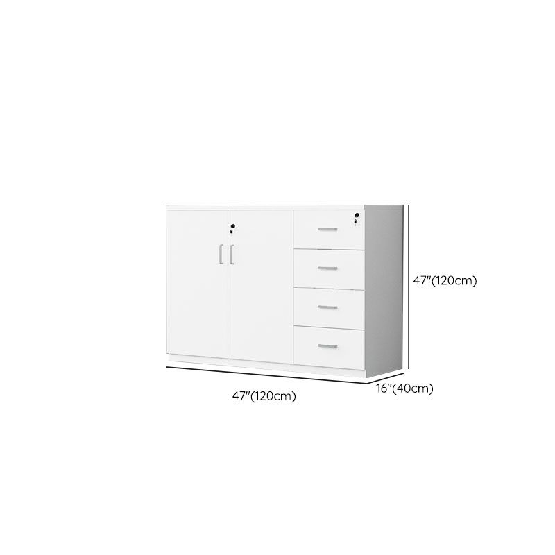 Lateral Engineered Wood File Cabinet White Modern Filing Cabinet