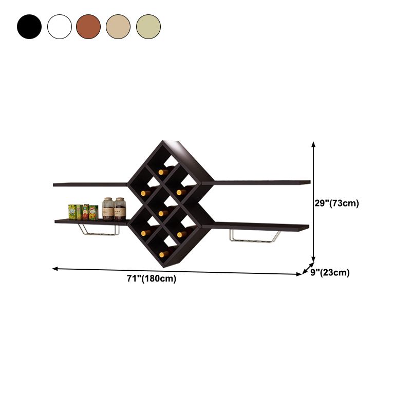 Wood Wall Mounted Wine Rack 9.2"W X 29.2"H 7-Bottle Wine Racks with Shelf