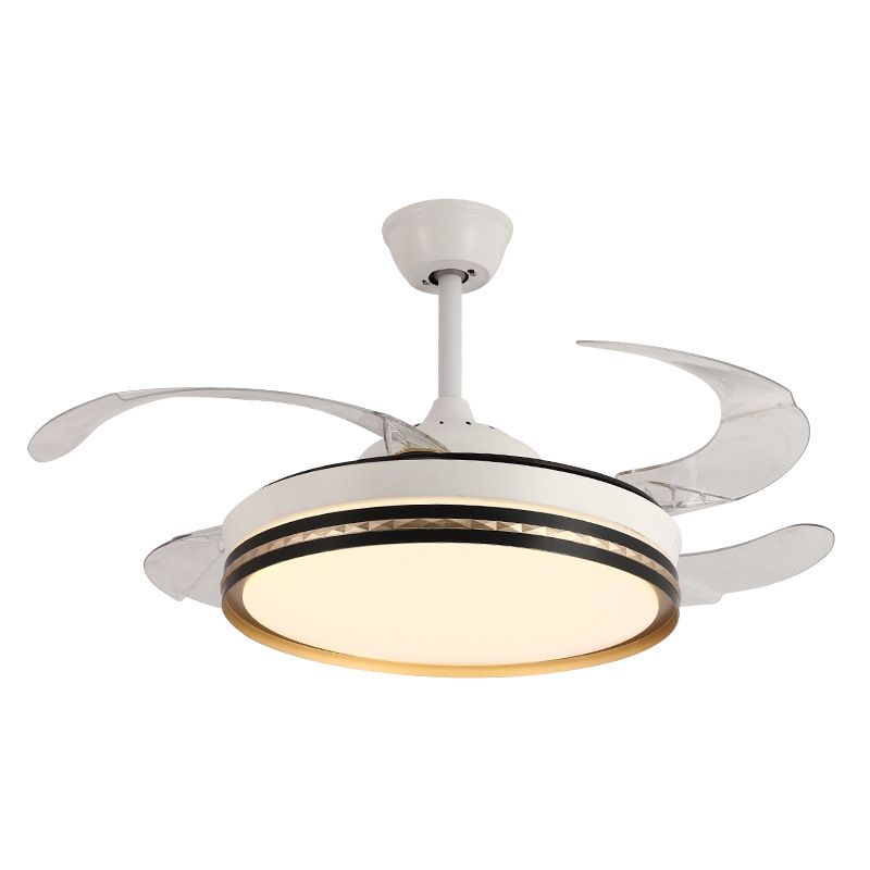 Contemporary LED Ceiling Fan Fixture in Black & White Finish Fan Lighting