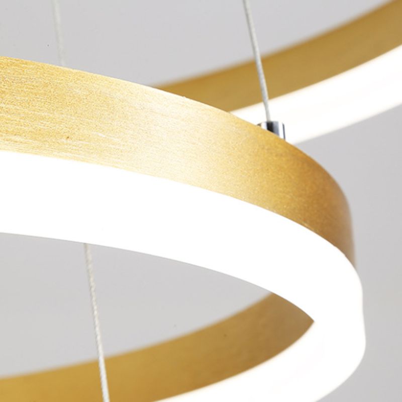 Rings Ceiling Pendant Light Modern Style LED Metal Hanging Chandelier