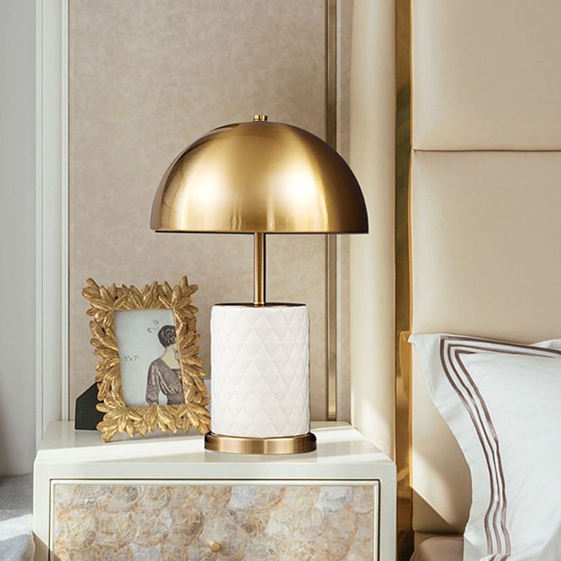 Metal Bowl Night Table Lighting Post-Modern 1 Head Brass Nightstand Light for Bedroom