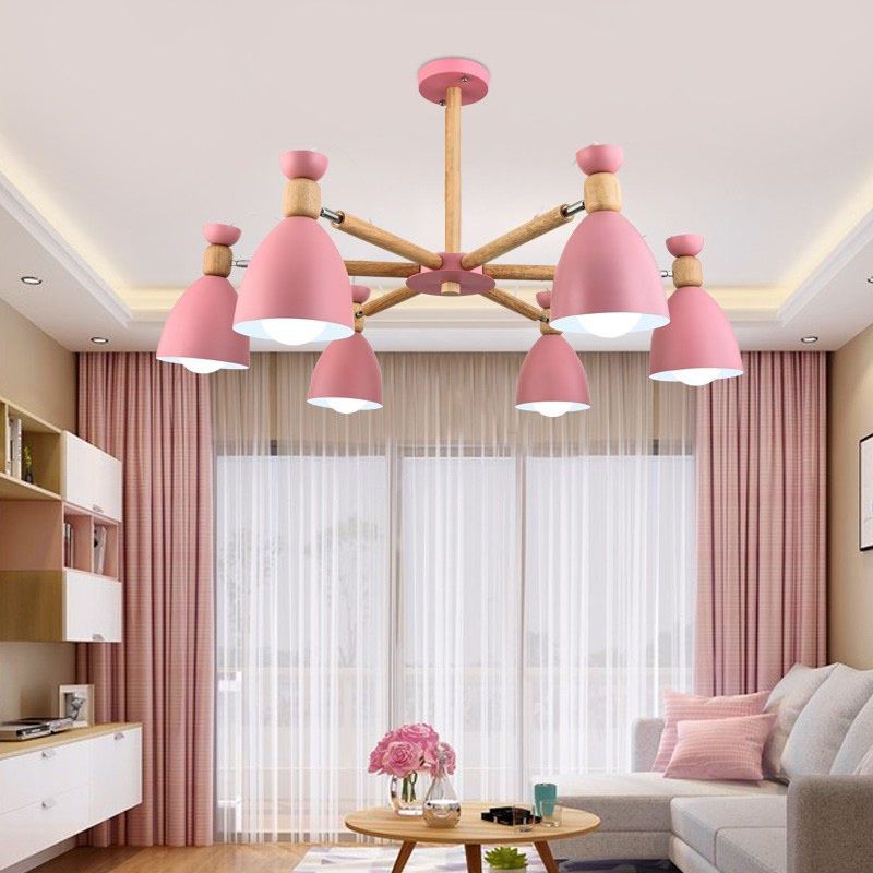 Multi Light Cone Hanging Chandelier Modern Style Metal Hanging Lighting for Restaurant