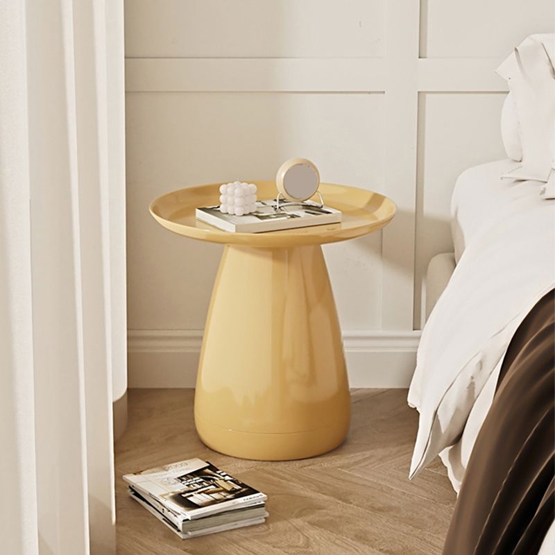 Modern Round Night Table Plastic Accent Table Nightstand for Bedroom