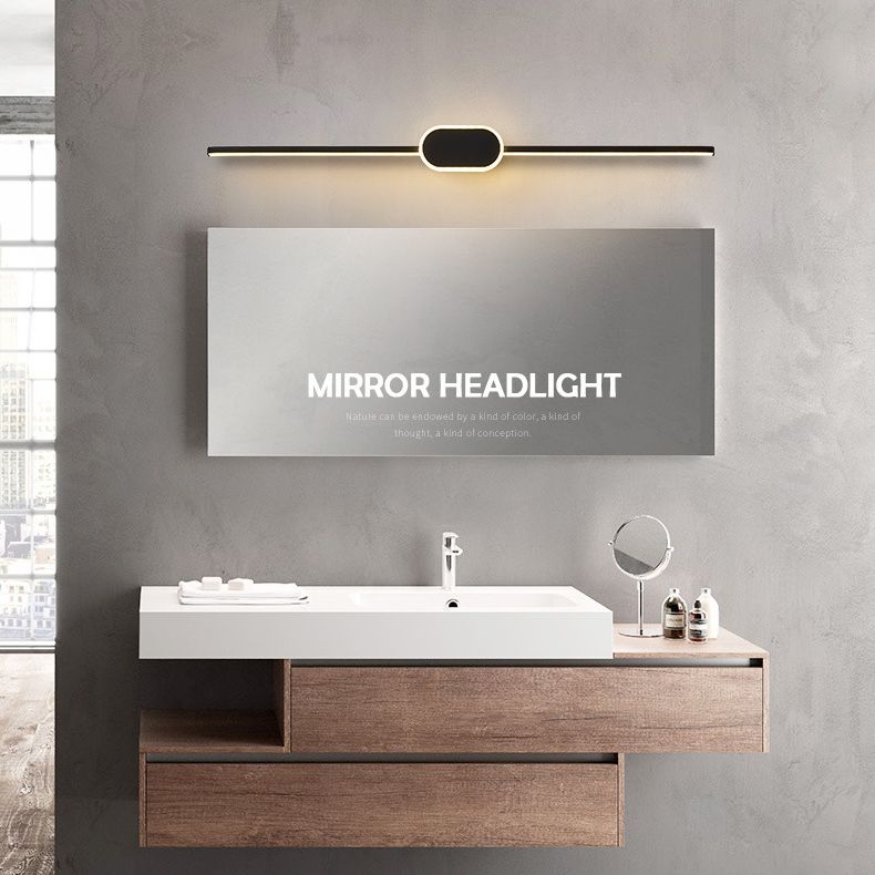 Linear Vanity Wall Light Fixtures Modern Minimalist Style Metal Single Vanity Light