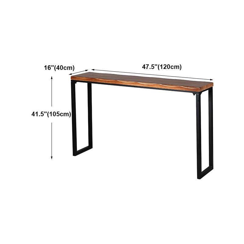 Brown Modern Style Table Solid Wood and Iron Indoor Bar Table