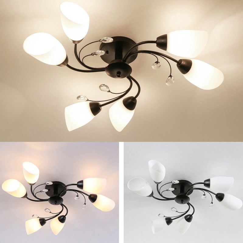 Modern Style Sputnik Shape Flush Mount Metal Ceiling Light for Bedroom