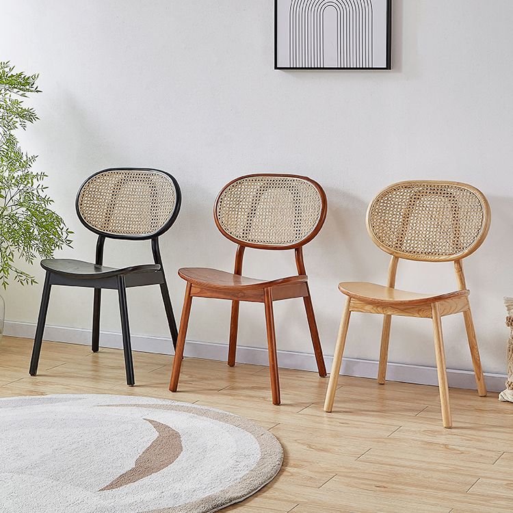 Contemporary Wood Dining Armless  Chair Open Back Dining Side Chair for Home Use