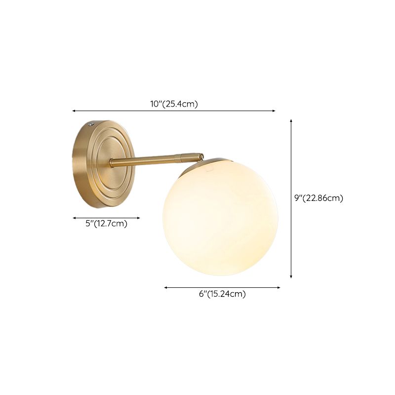 American Style Vanity Light Ball Shape Vanity Lamp with Glass Shade for Shower Room