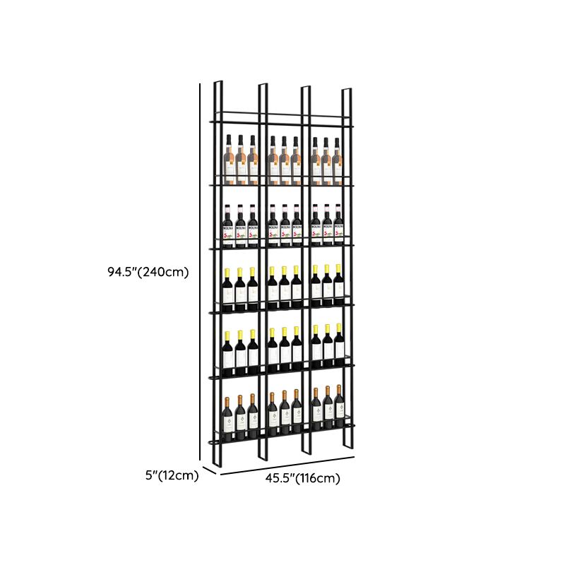 Modern Floor Wine Bottle & Glass Rack Metal Wine Rack with Wine Storage