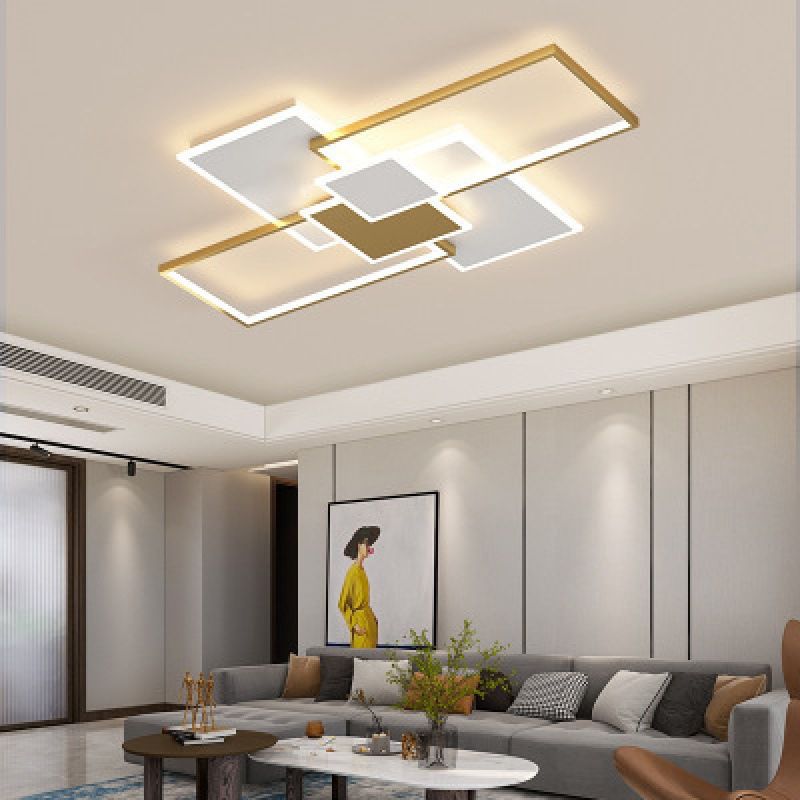 Geometric LED Flush Mount Lighting Modern Metal Ceiling Light