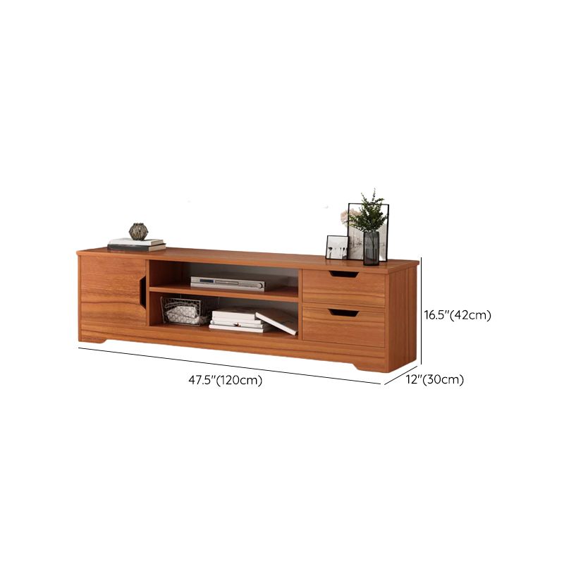 Open Shelving TV Media Stand Scandinavian TV Media Console with Drawers