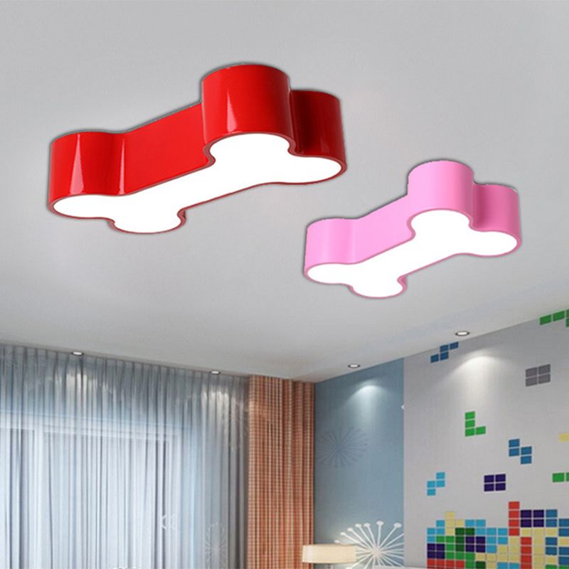 Lampada da soffitto per montaggio a soffitto a LED rosso/giallo/verde con osso di cane in metallo, larghezza 19,5"/23,5"