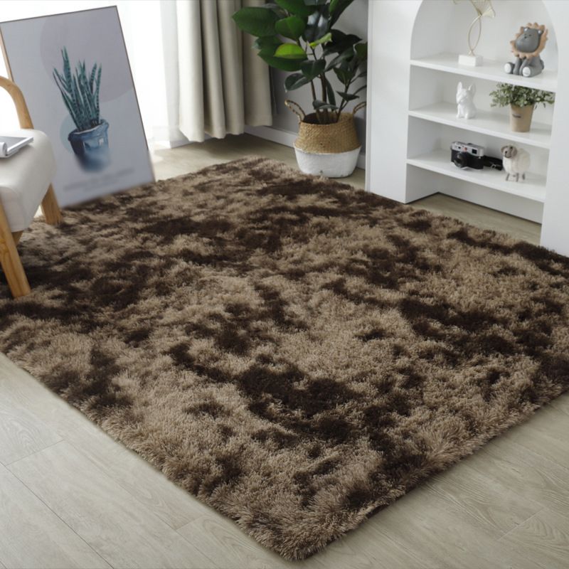 Creative Tie Dye Printed Rug Trendy Area Rug Polyester Non-Slip Backing Shag Carpet for Home Decor