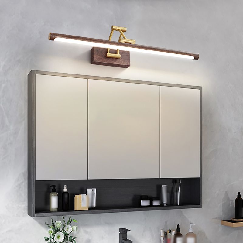 Postmodern Brass Vanity Light Straight 1 Light LED Mirror Light for Bathroom