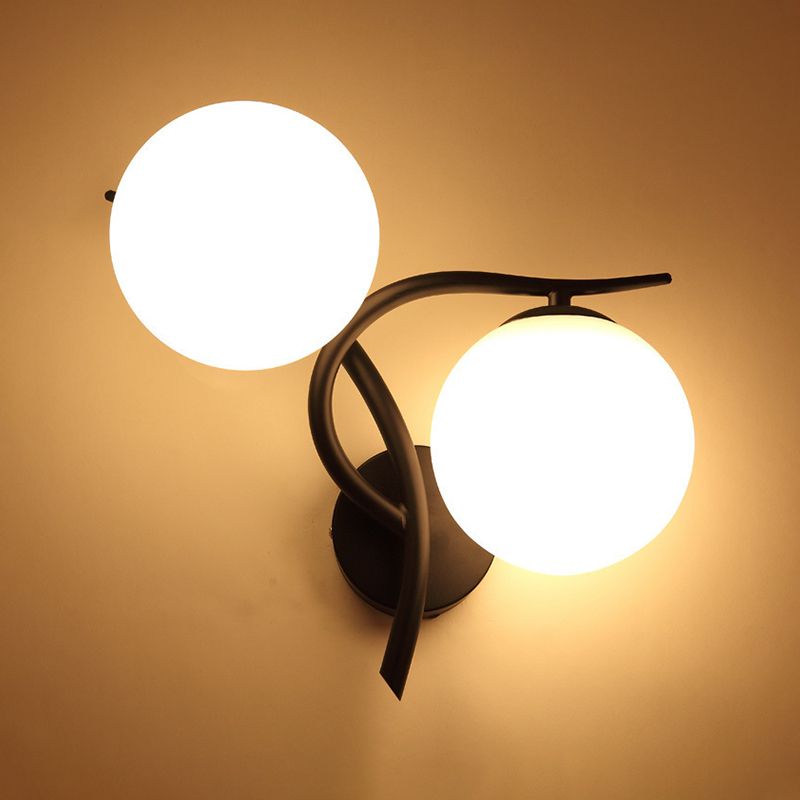 Industrial Glass Ball Shade Vanity Light Simple Wall Light Sconce for Washroom