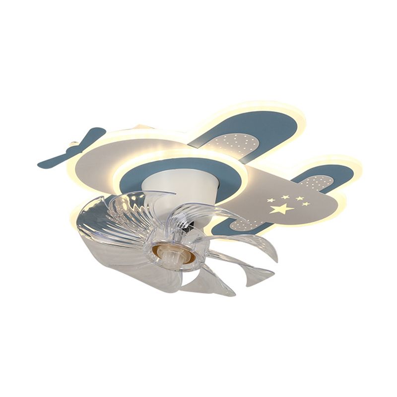 7-Blade Children Ceiling Fan LED Fan with Light for Dining Room