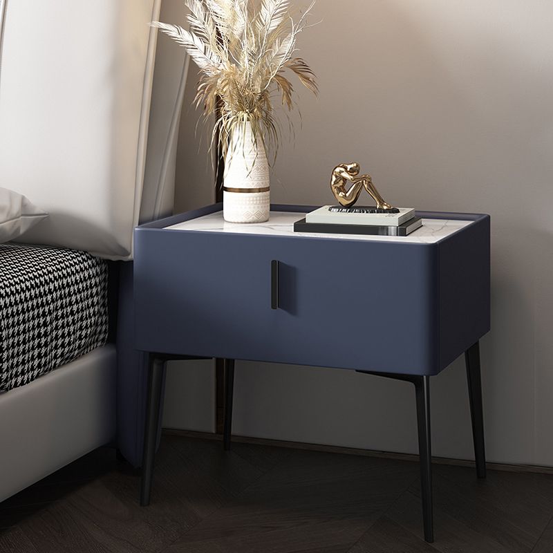 Contemporary Accent Table Nightstand 1 Drawer Bedside Cabinet ,19.7" Tall