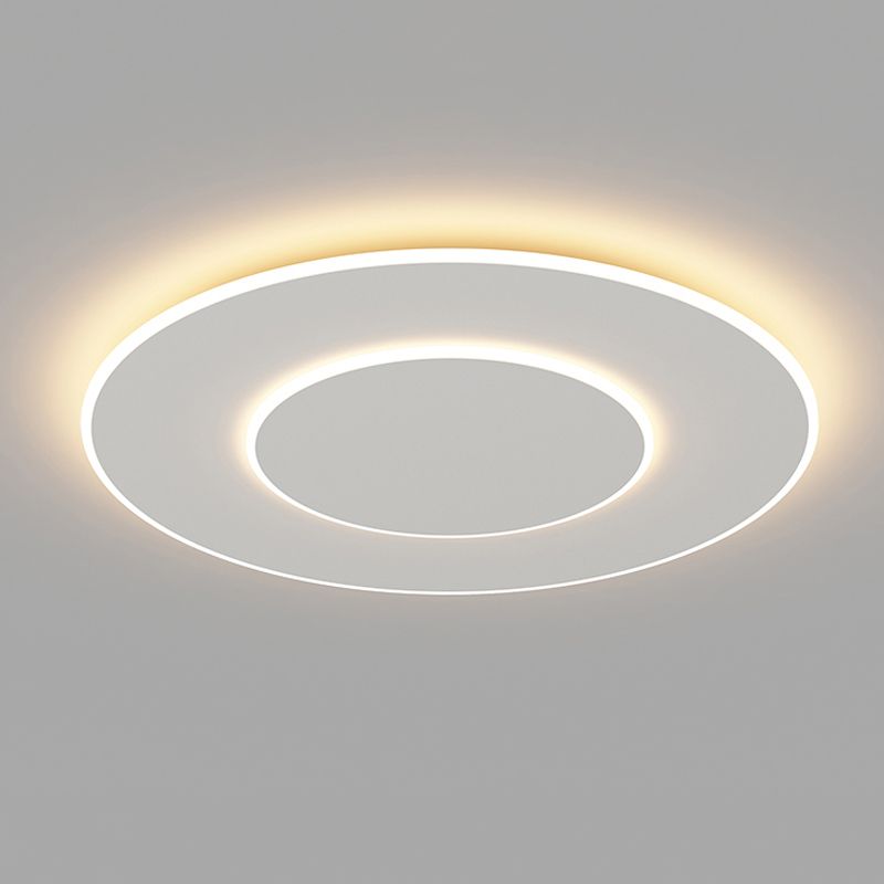 LED Metal Modern Flush Mount Circular Shape Ceiling Light with Acrylic Shade for Bedroom