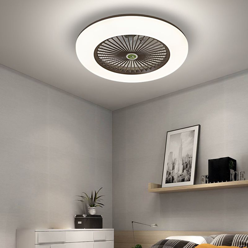 Metal Ceiling Fan Lighting Modern Style 1 Light Ceiling Fan Light for Dining Room