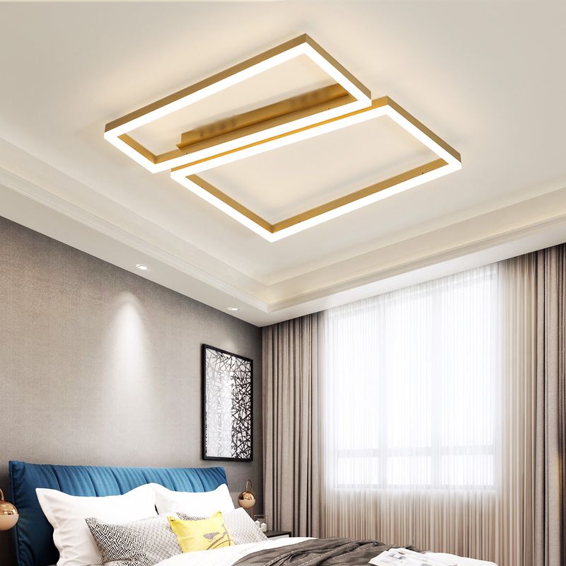 Square LED Flush Mounted Ceiling Lights Simplicity Lighting Fixture for Bedroom