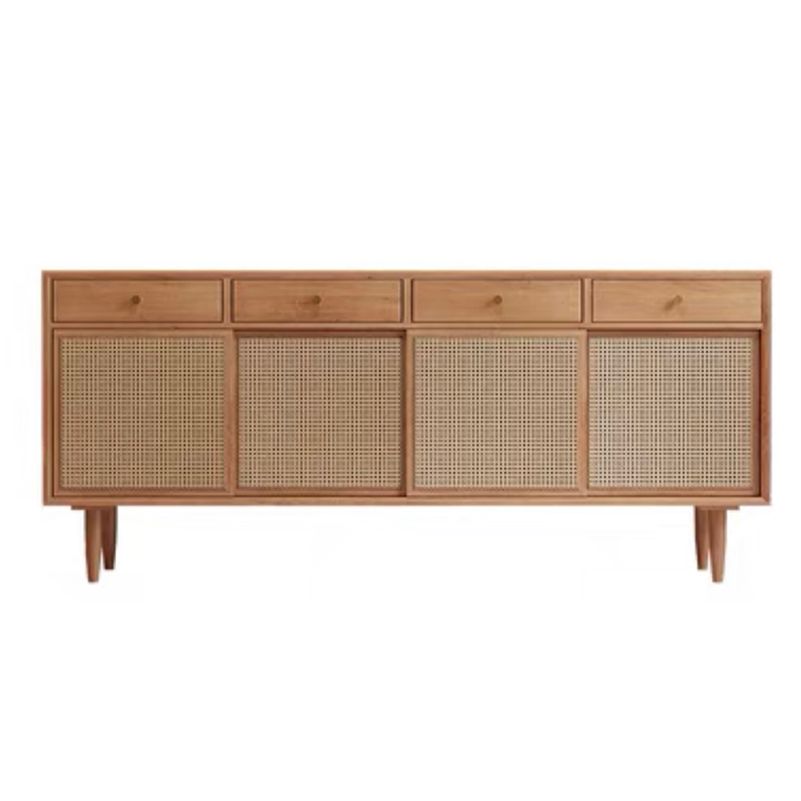 Solid Wood Storage Sideboard Modern Rectangle Server for Dining Room