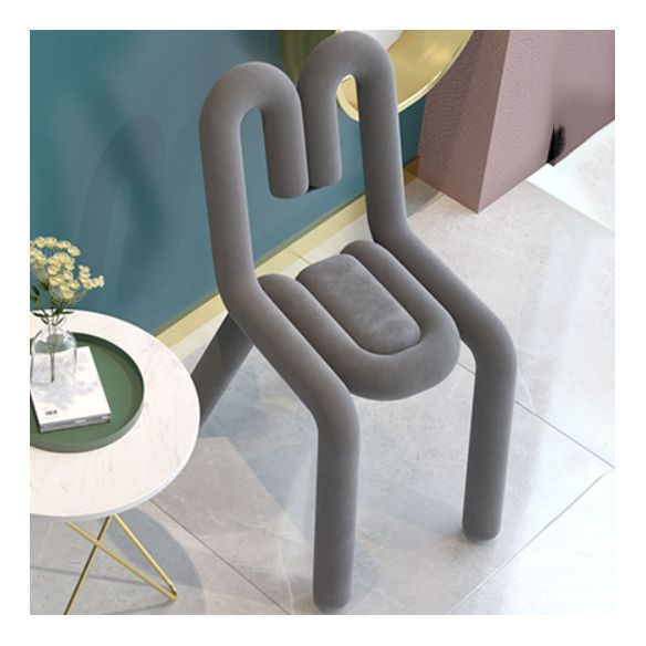 Contemporary Style Side Chair Velvet Open Back Dining Side Chair