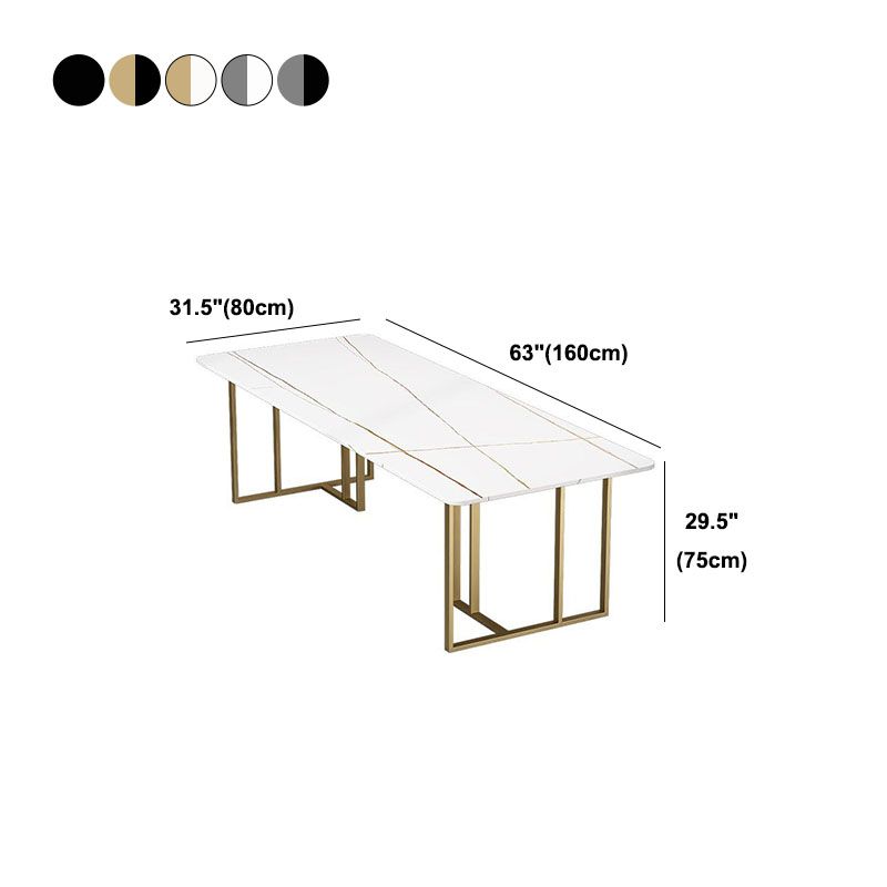 Sintered Stone Rectangular Meeting Table Home Office Luxury Writing Desk