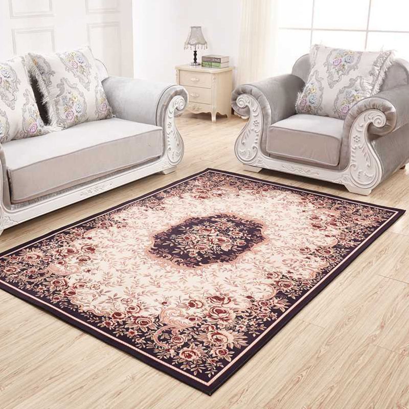 Shabby Chic Flower Rug Multi Colored Polypropylene Indoor Rug Easy Care Pet Friendly Area Carpet for Living Room