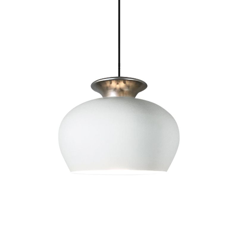 1 Bulb Pendant Lighting Fixture Nordic Dining Table Hanging Light with Inverted Cup Aluminum Shade in Black/Grey/White