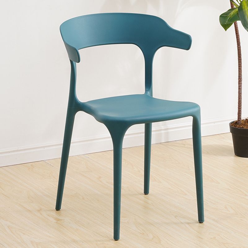 Plastic Modern Kitchen Side Chair 20'' Wide Matte Finish Arm Chair with 4 Legs