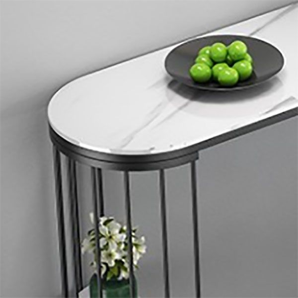 Sintered Stone Top Irregular Shape Bar Table Modern Bistro Table with Double Pedestal