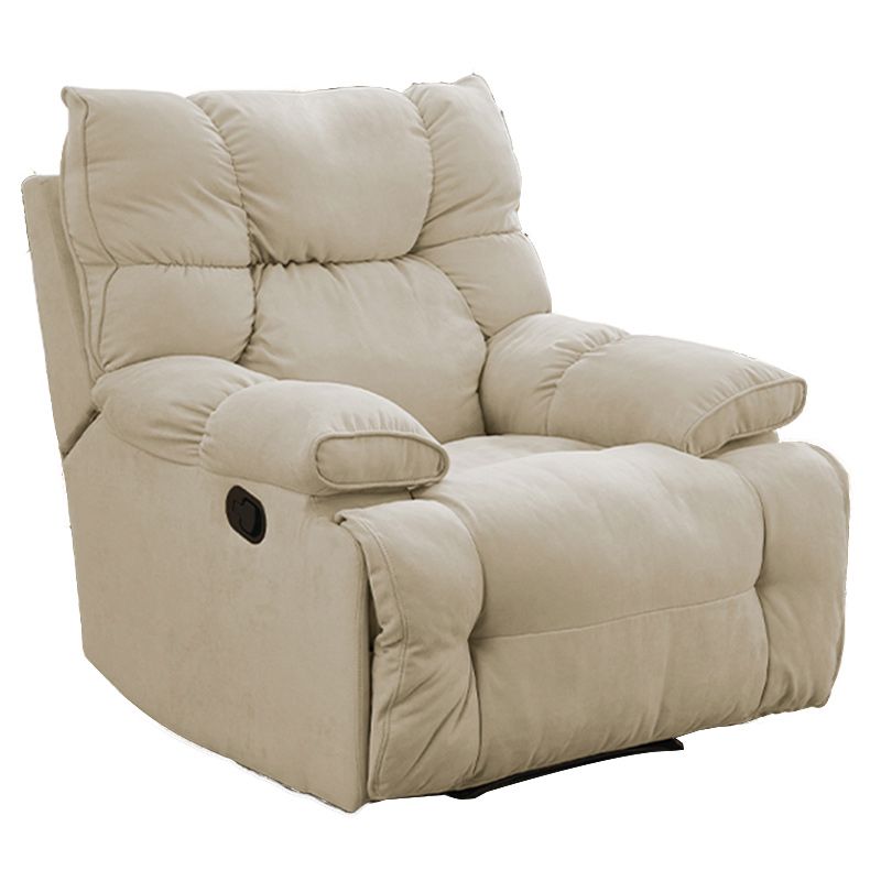 Contemporary Solid Color Standard Recliner Microsuede Recliner Chair