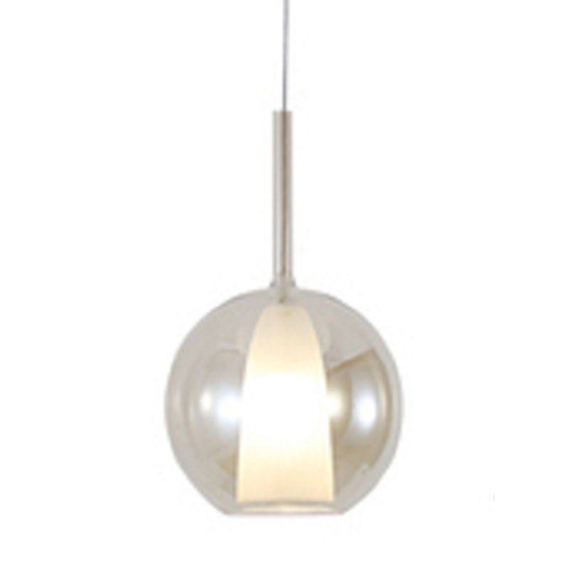 Modern Simple Metal Ceiling Lamp Ball Shape Pendant Light with Glass Shade for Bedroom