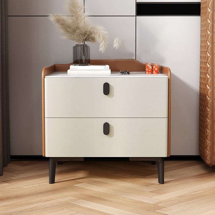 Contemporary Night Table Drawer Storage Bed Nightstand with Legs