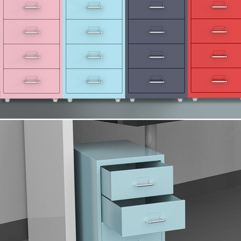 Contemporary File Cabinets Steel Frame File Pedestal with Key Lock