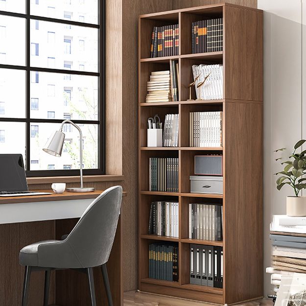 Modern Standard Bookshelf Engineered Wood Closed Back Bookcase