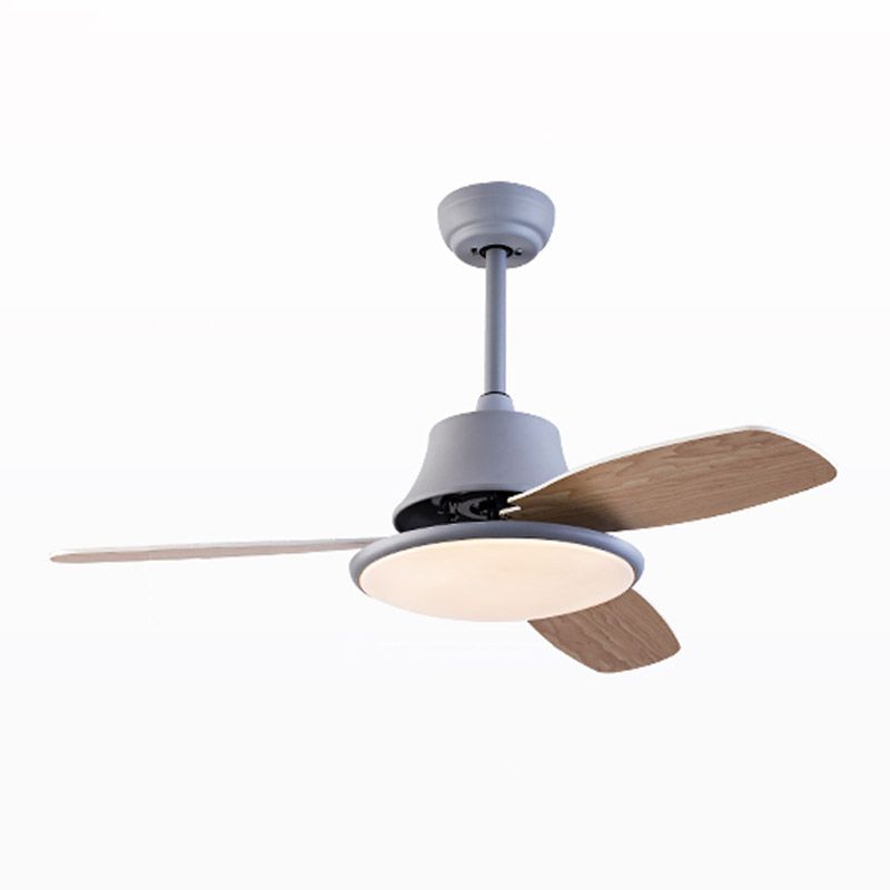 Nordic Style Ceiling Fan Lamp LED Ceiling Fan Light with Wooden Fan Blade for Bedroom