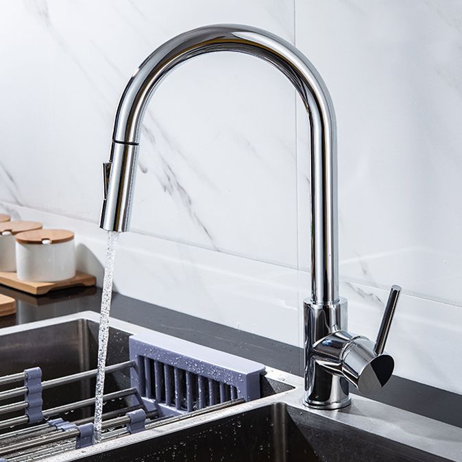 Modern Style Kitchen Faucet Gooseneck Kitchen Faucet with Pull down Sprayer