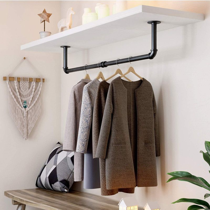 Industrial Style Coat Hanger Metal Water Pipe Wall Mounted Coat Rack