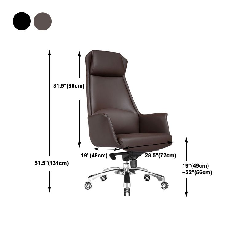 Modern Padded Arms Managers Chair Leather Adjustable Seat Height Chair