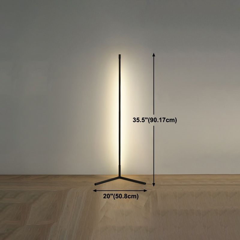Metal Linear Shape Floor Light Modern 1 Light Floor Mounted Light