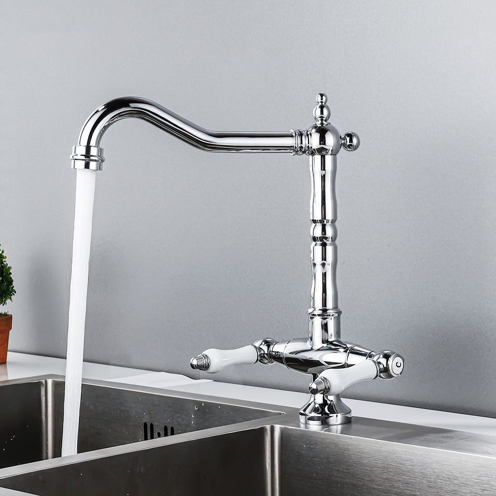 Traditional Kitchen Bar Faucet Double Handle High Arch No Sensor Bar Faucet