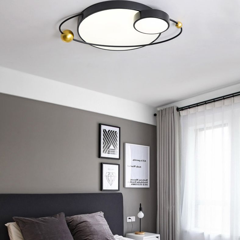 Circular Metal Ceiling Flushmount Lamp Nordic Style LED Flush Light for Living Room