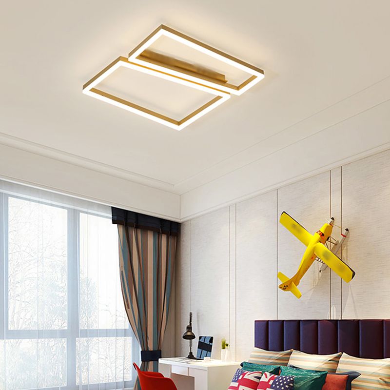 Square LED Flush Mounted Ceiling Lights Simplicity Lighting Fixture for Bedroom