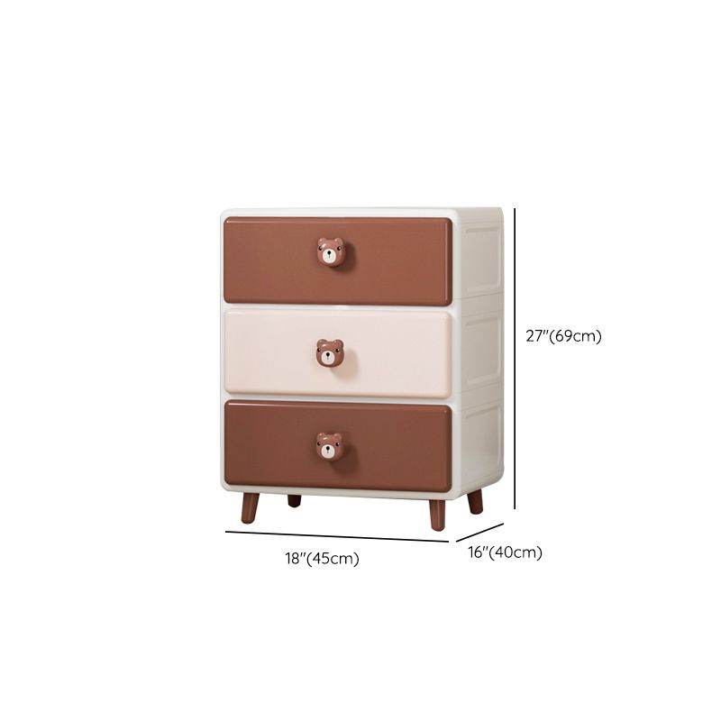 Vertical Kids Nightstand Contemporary Plastic Nursery Dresser for Room