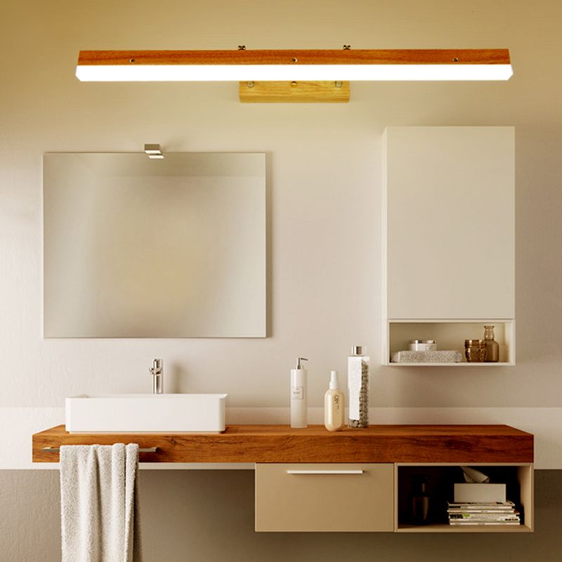 Rectangle Wall Light Fixture Simplicity Style Wood LED Beige Wall Mount Light Fixture