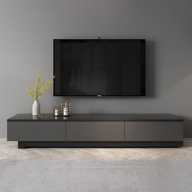 Modern TV Stand with Sliding Storage , TV Console in Grey Fit TVs for up to 71 / 92